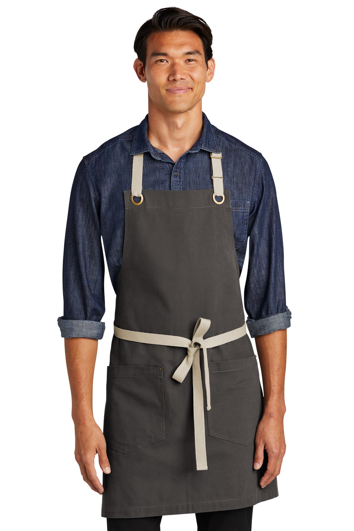 Port Authority Canvas Full-Length Two-Pocket Apron A815 Unisex Accessories Aprons