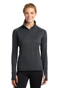 Sport-Tek Ladies Sport-Wick Stretch 1/2-Zip Pullover. LST850 1 of 2