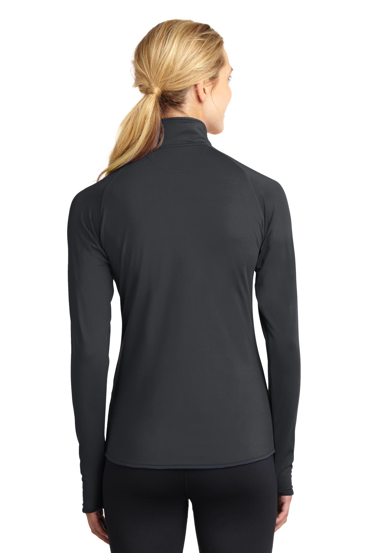 Sport-Tek Ladies Sport-Wick Stretch 1/2-Zip Pullover. LST850 1 of 2