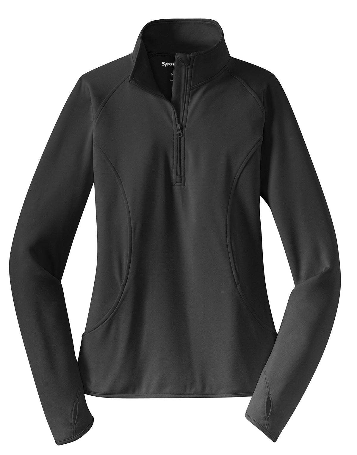 Sport-Tek Ladies Sport-Wick Stretch 1/2-Zip Pullover. LST850 1 of 2