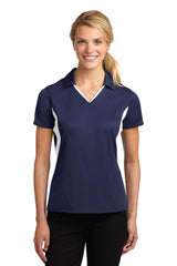 Sport-Tek Women's Side Blocked Micropique Sport-Wick Polo.  LST655