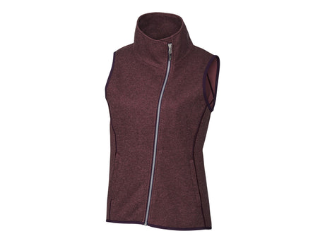 Cutter & Buck Mainsail Sweater-Knit Womens Full Zip Vest Cutter & Buck