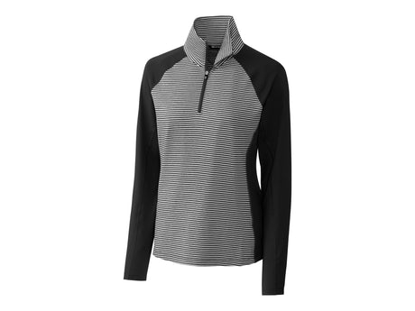 Cutter & Buck Forge Tonal Stripe Stretch Half Zip Womens Top Cutter & Buck
