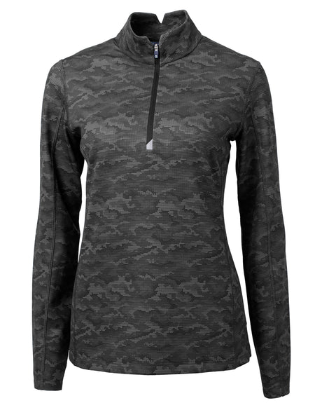 Cutter & Buck Traverse Camo Print Stretch Quarter Zip Womens Pullover Cutter & Buck