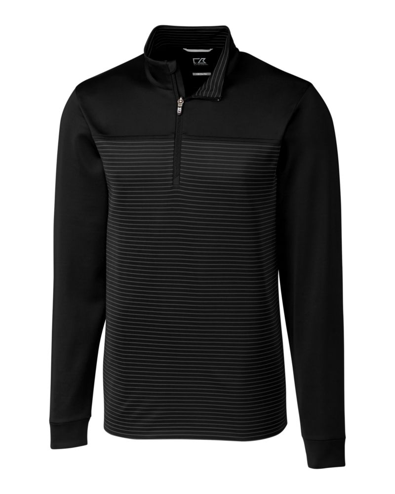 Cutter & Buck Traverse Stripe Stretch Quarter Zip Mens Pullover Cutter & Buck
