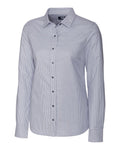 Cutter & Buck Stretch Oxford Stripe Womens Long Sleeve Dress Shirt Cutter & Buck