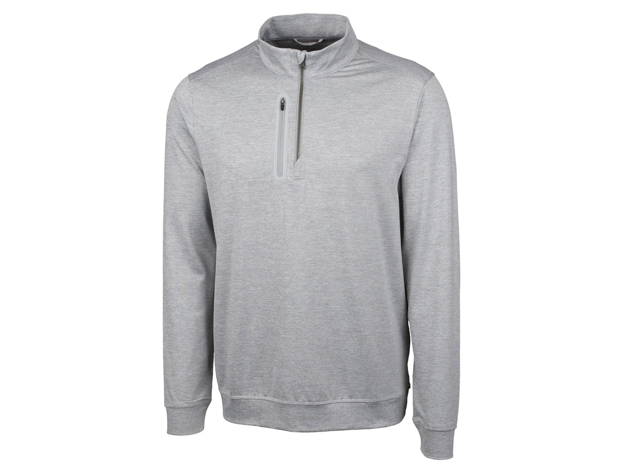 Cutter & Buck Stealth Heathered Mens Big and Tall  Quarter Zip Pullover Cutter & Buck