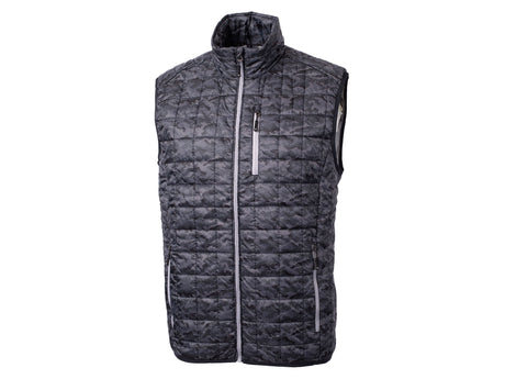 Cutter & Buck Rainier PrimaLoft® Mens Eco Insulated Full Zip Printed Puffer Vest Cutter & Buck