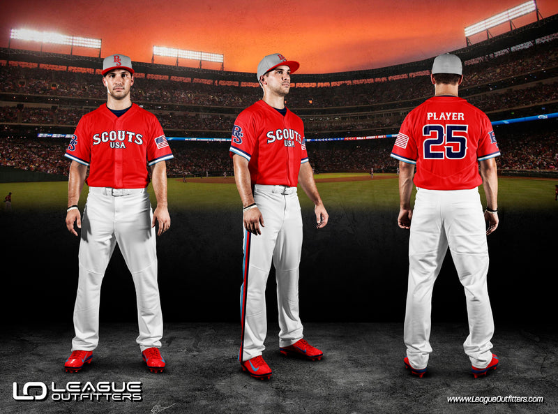 Custom Red USA Baseball Jersey