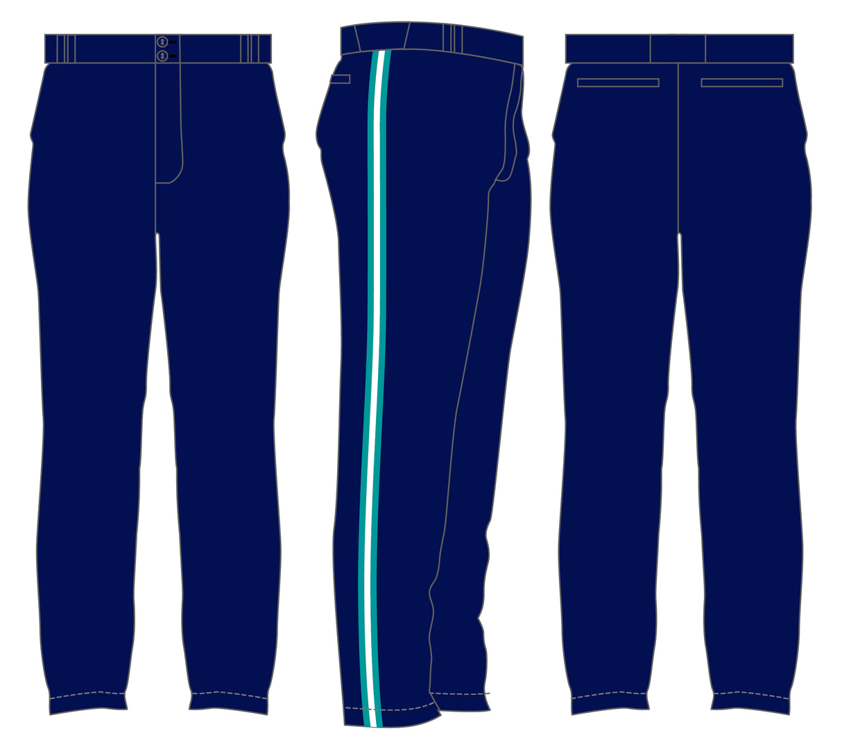 Custom Elite Non Sublimated Baseball Pants League Outfitters
