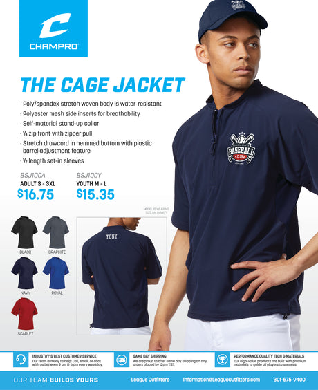 Youth and Adult Baseball Cage Jackets League Outfitters