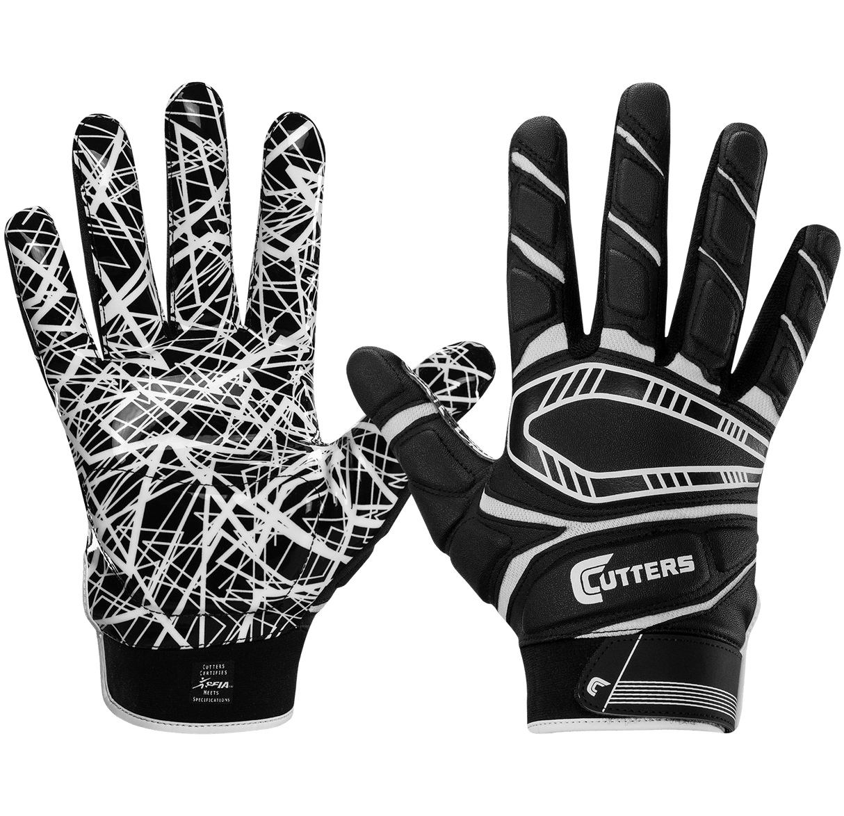 Cutters Game Day Youth Padded Football Gloves - League Outfitters