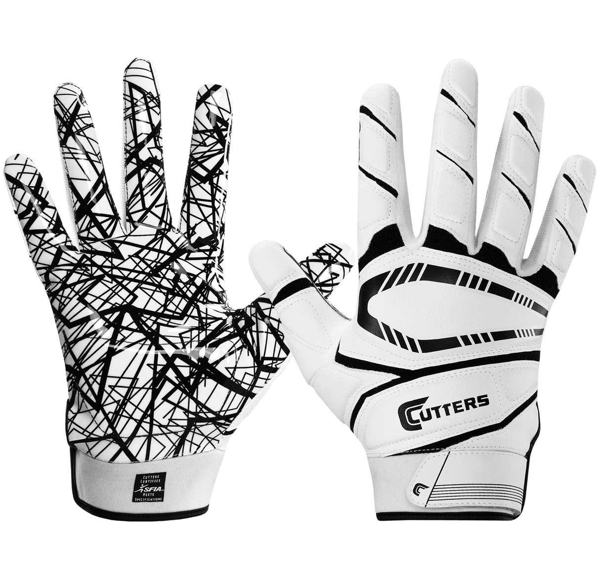 Cutters Game Day Youth Padded Football Gloves - League Outfitters