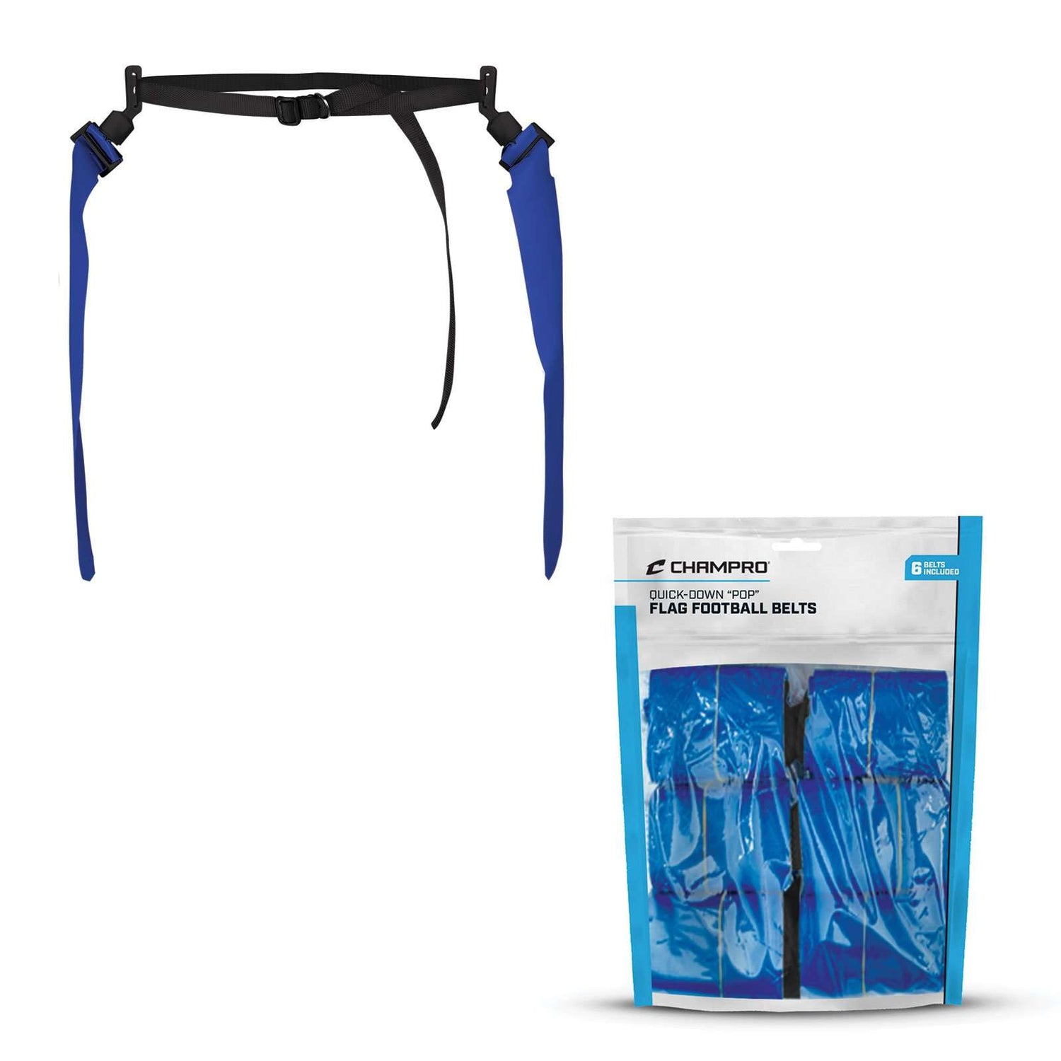 Champro Quick-Down "Pop" Flag Belt - 6 Pack Football Flag Football All