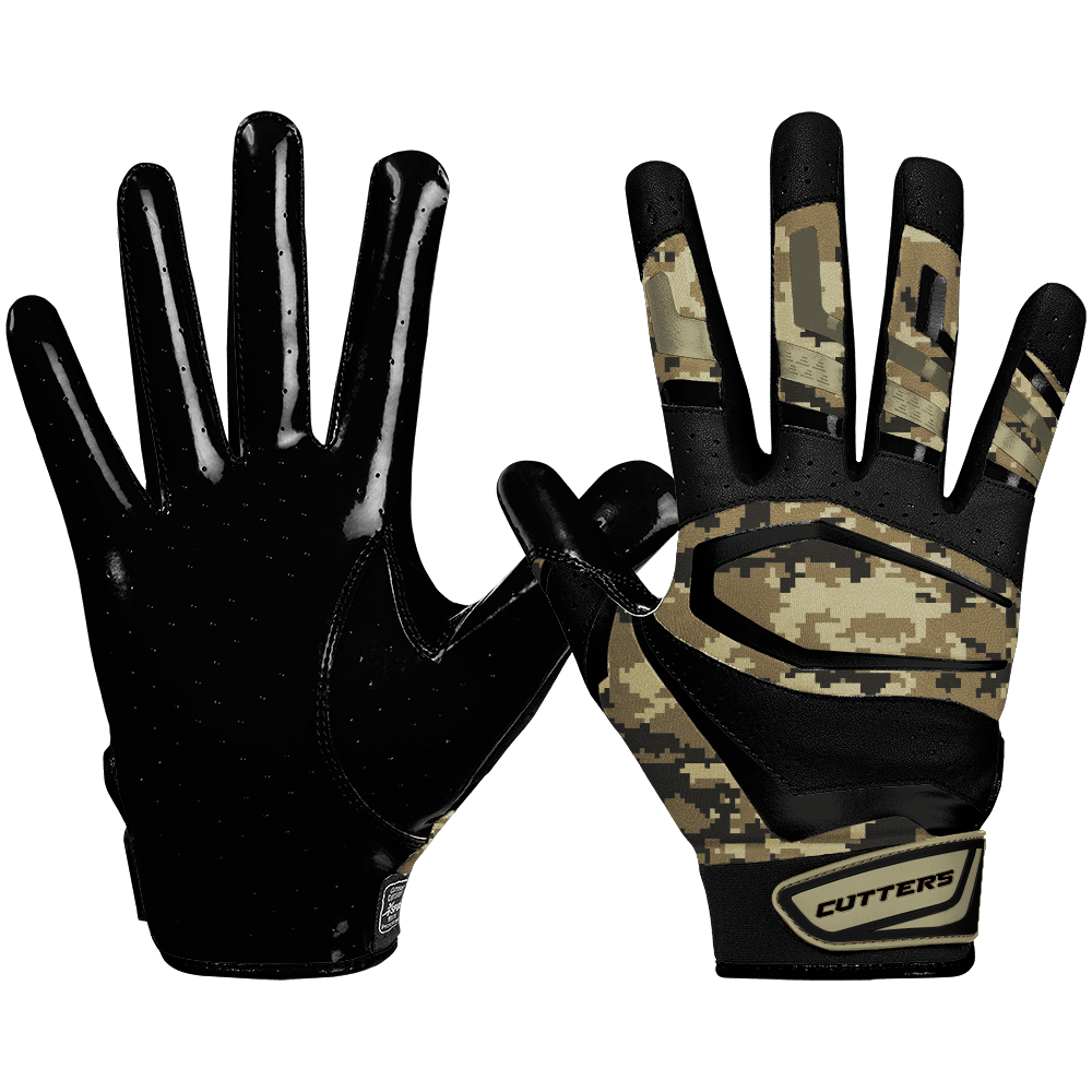 Cutters Rev Pro 3.0 Camo Adult Football Receiver Gloves L Black Desert Camo