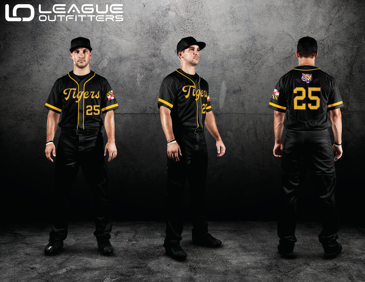 Custom Elite Sublimated & Tackle Twill Full Button Baseball Jerseys League Outfitters