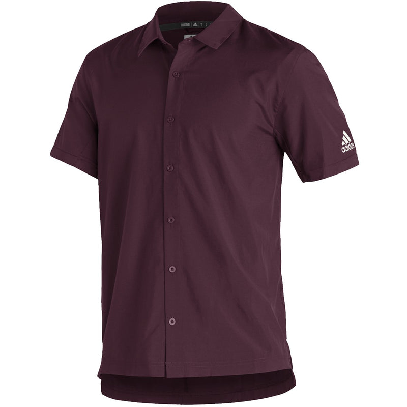 Adidas men's team iconic full button polo hot sale