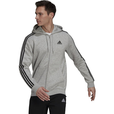 adidas Men's 3-Stripe Fleece Full Zip Hoodie