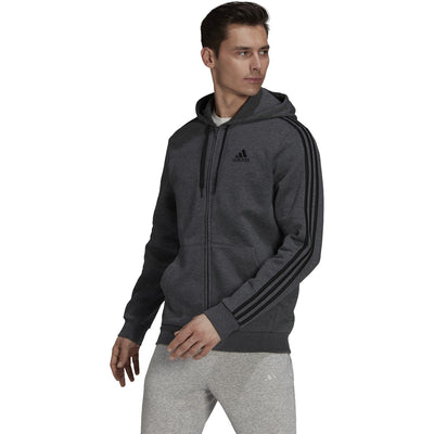 adidas Men's 3-Stripe Fleece Full Zip Hoodie