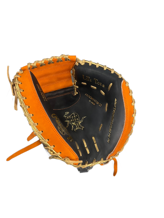 Rawlings black and orange catchers mitt sales