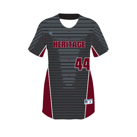Russell Sublimated Faux Full-Button Softball Jersey Russell Athletic