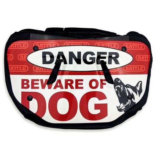 Battle Adult "Beware of Dog" Chrome Football Back Plate