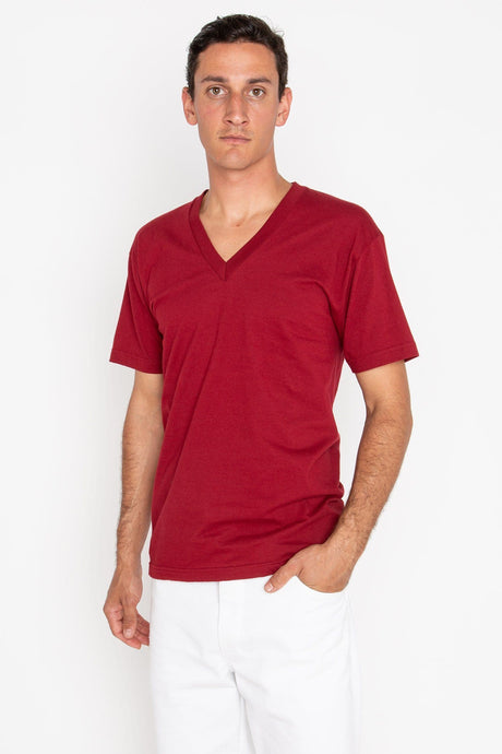 Los Angeles Apparel Unisex USA-Made Fine Jersey V-Neck T-Shirt Los Angeles Apparel