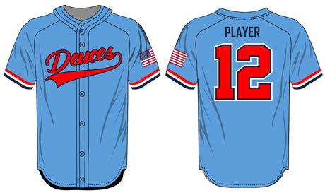 League Outfitters Custom Sublimated Elite -Sublimated Faux Full Button Jersey League Outfitters