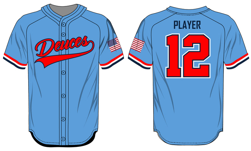 League Outfitters Custom Sublimated Elite -Sublimated Faux Full Button Jersey