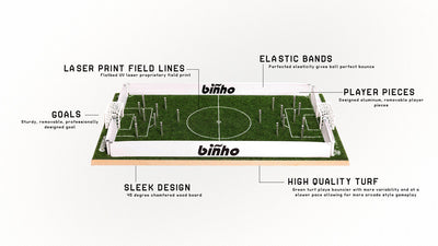 Binho Classic: Green Turf Foosball Soccer Flicking Game