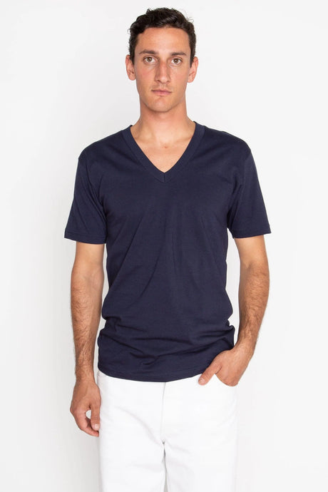 Los Angeles Apparel Unisex USA-Made Fine Jersey V-Neck T-Shirt Los Angeles Apparel