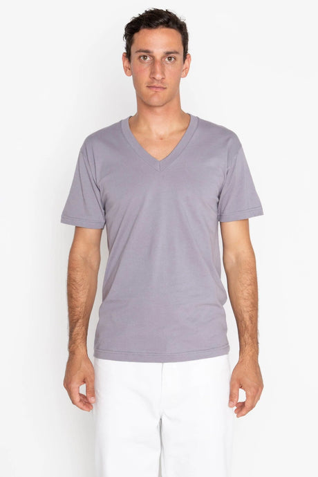 Los Angeles Apparel Unisex USA-Made Fine Jersey V-Neck T-Shirt Los Angeles Apparel