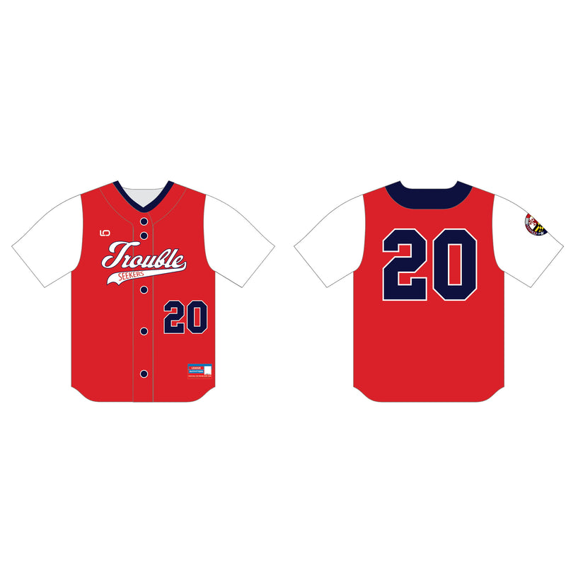 League Outfitters Custom Elite Tackle Twill Full Button Jersey Softball Jersey